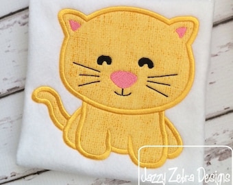 Pumpkin kitty applique embroidery design