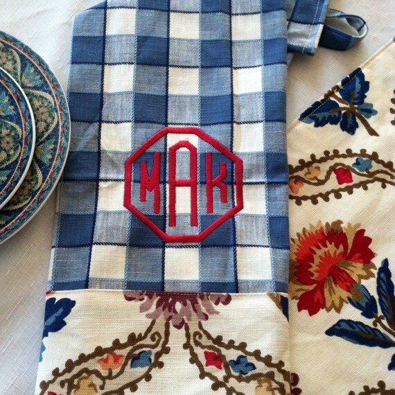 Monogrammed Hand Towel Vintage Tea Towel by EmbellishedBabe