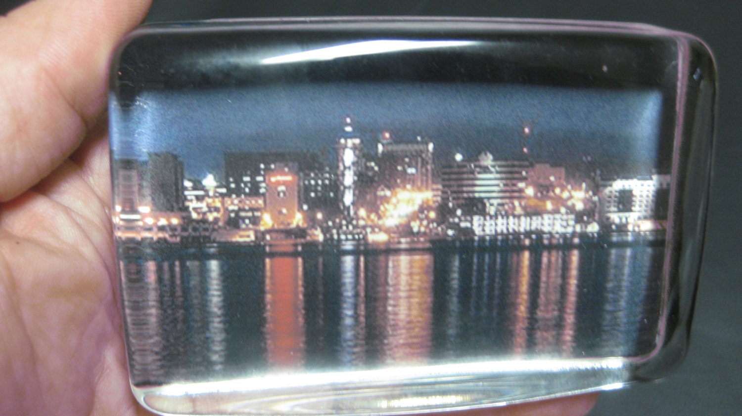 ERIE PENNSYLVANIA lake erie city skyline at night paperweights new in time for christmas