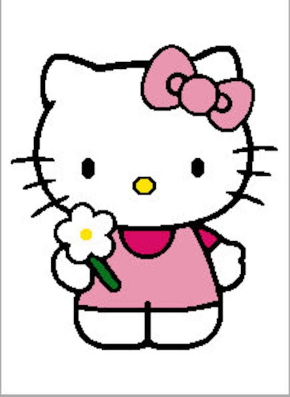 Hello Kitty flower graphghan pattern by CraftingByKirsti on Etsy