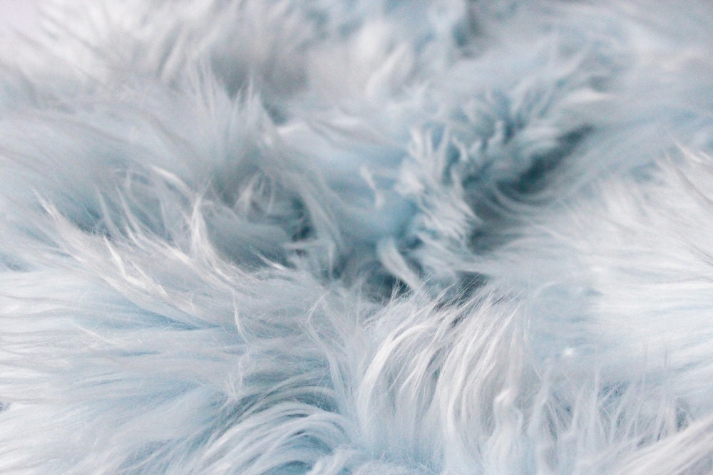LARGE....Baby Blue Mongolian Faux Fur Prop Long Pile