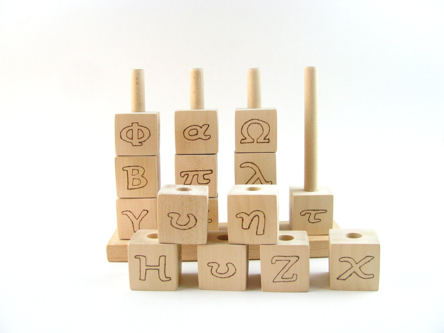 Greek Alphabet Blocks Wooden Alphabet Blocks Wooden Toy