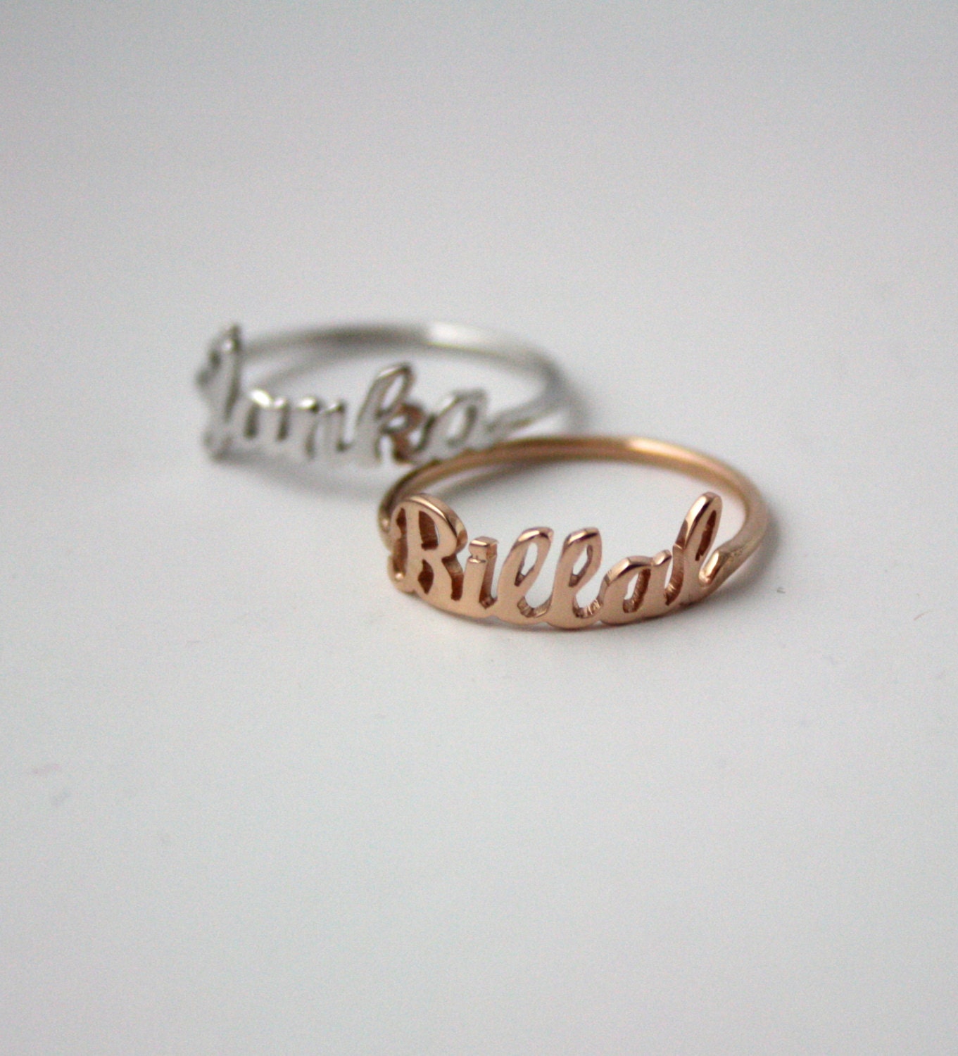 14K Gold Personalized Ring Name Ring Initial Ring