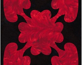 Clover and Spades Quilt Applique Pattern Design