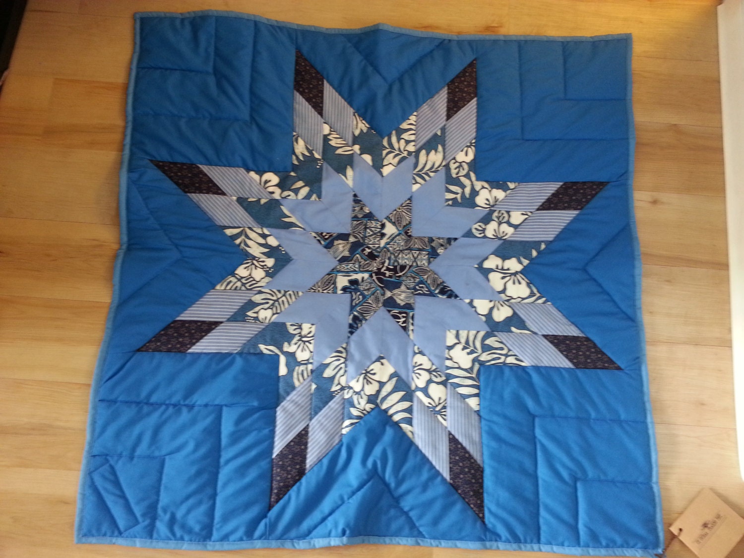 native-american-star-baby-quilt-blue