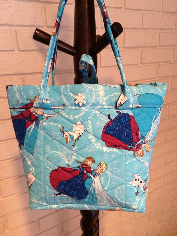 Frozen blue glitter quilted purse