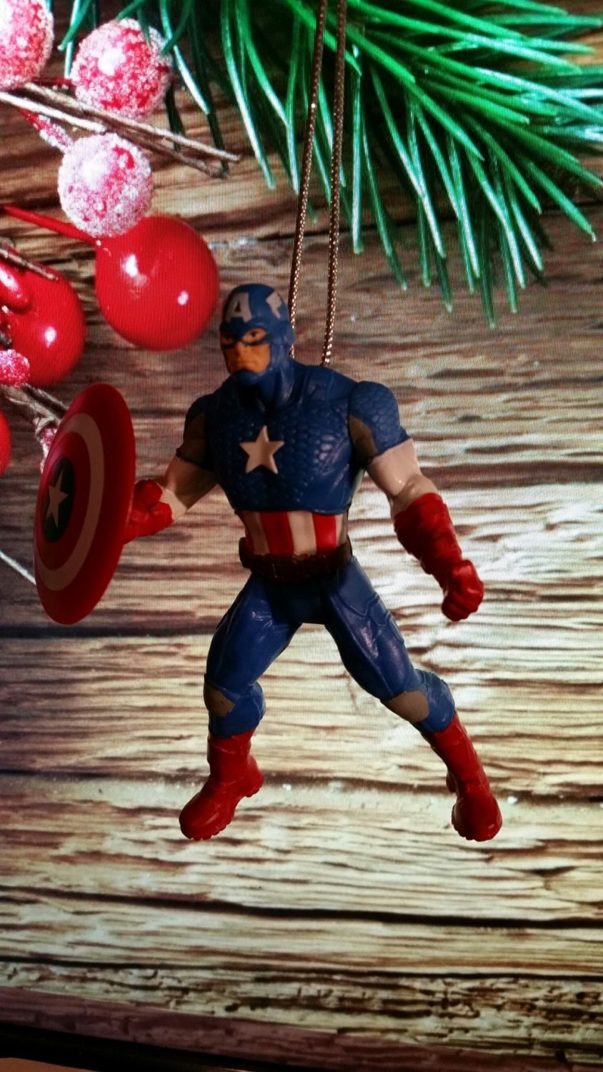 captain america christmas tree ornament