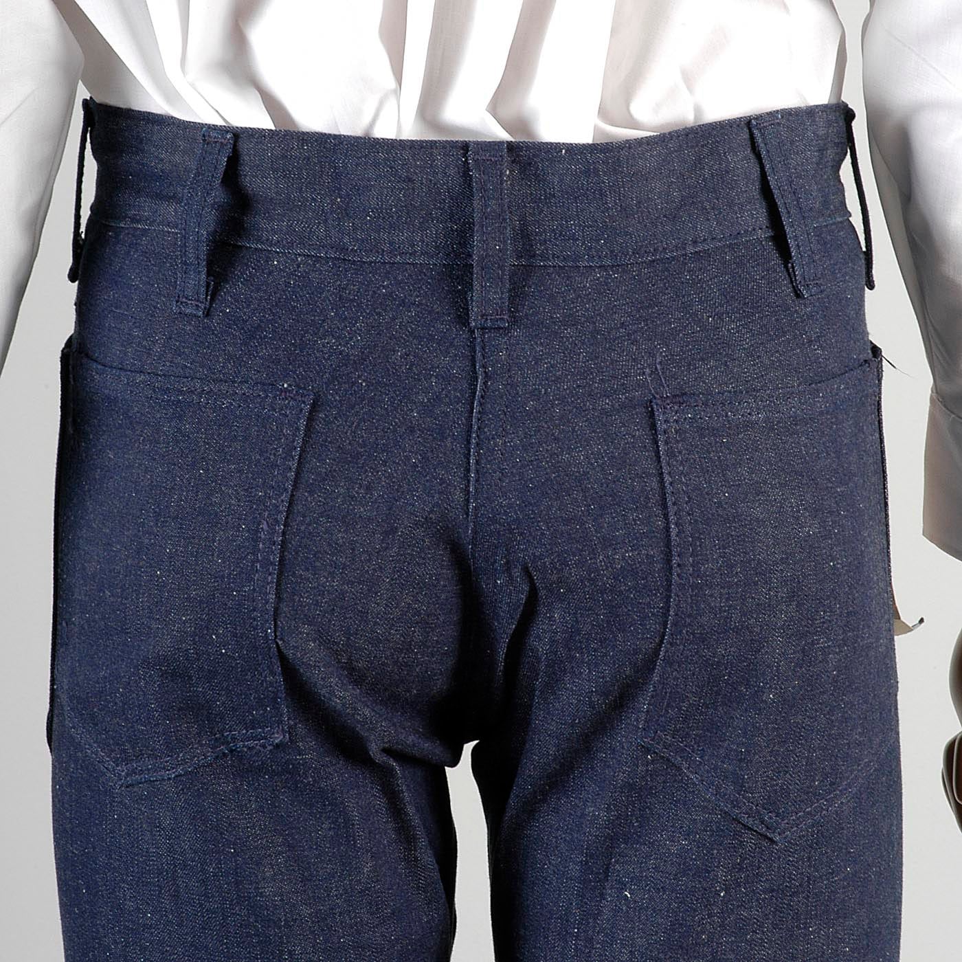29x32 Mens 1970s NOS High Rise Indigo Denim Bell Bottoms Cotton Jeans ...