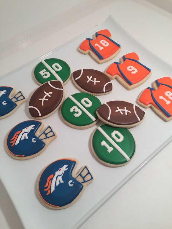Items similar to Denver Broncos Sugar Cookies 1 dozen on Etsy