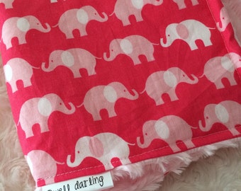 pink elephant lovey blanket