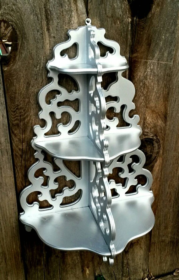 Hanging Shelf Knick Knack Display Trinket Shelves Carved