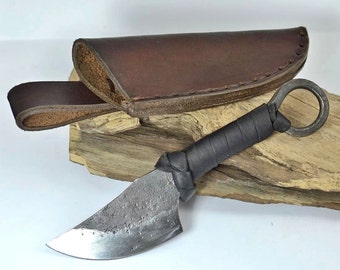 QUINN forged Celtic knife with sheath