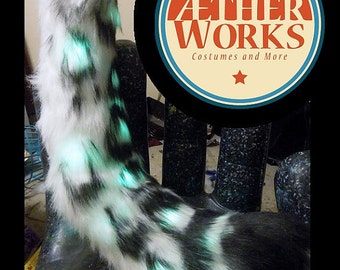 Snow leopard tail--NO LEDS, cat tail, leopard Tail, Snow Leopard Tail, Halloween, Fursuit, Party Tail, Big Cat Tail, Furry, Fursuit Tail