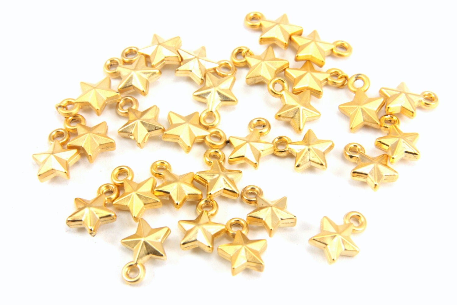 15 pcs Mini Gold Charm Tiny Star Gold Charm Matt Gold Charm
