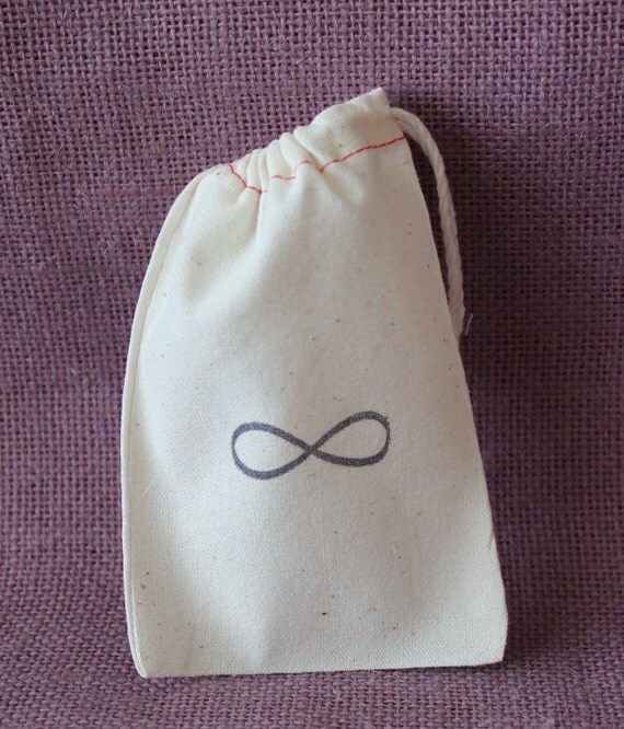 ... muslin infinity bag. Valentine bags. muslin bag. Small Valentine sack