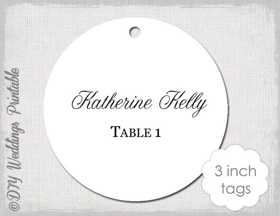 Wedding favor tags template Calligraphy 3