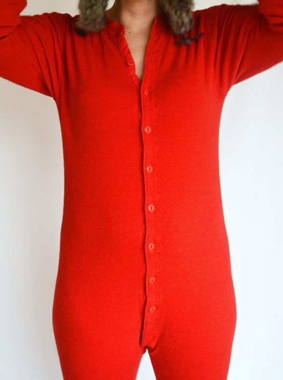 Vintage L.L.Bean Red Union Suit / Long Johns/ by YellowWoodVintage