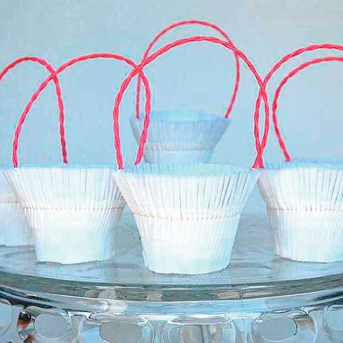 6 Crepe Paper Baskets Old Fashioned Candy Cups by