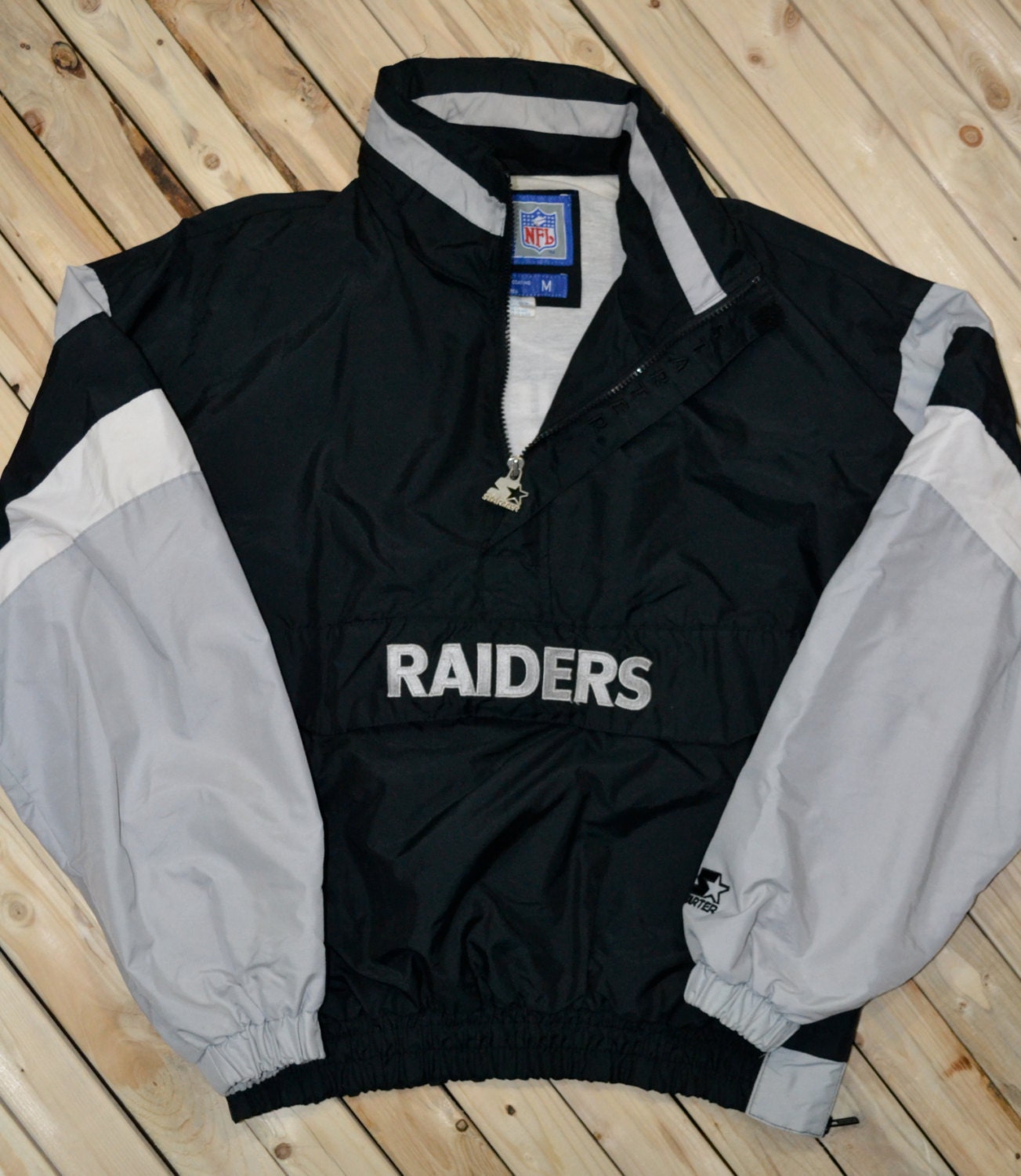 Raiders Starter jacket windbreaker half zip pullover