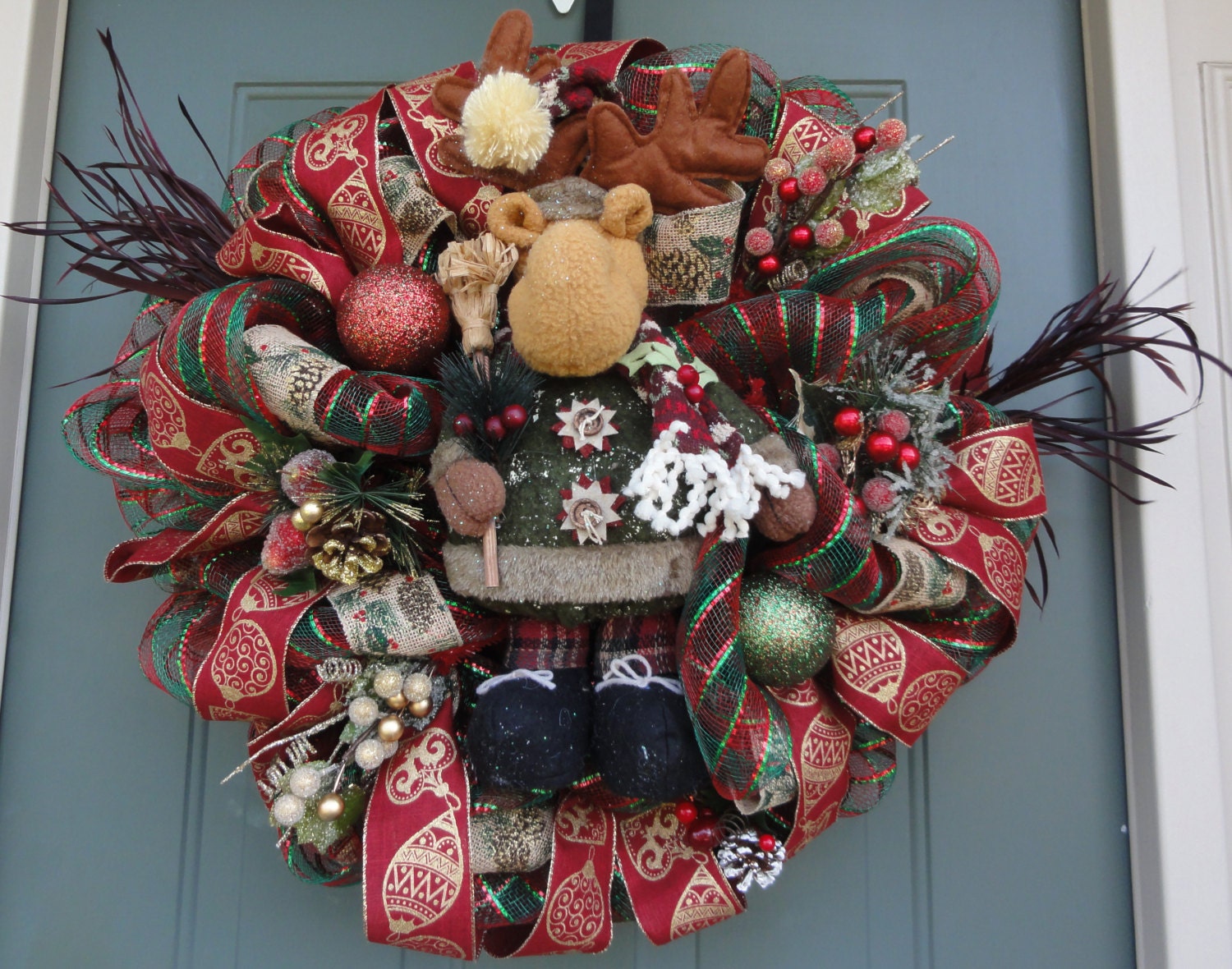 Moose Christmas Wreath, Winter Wreath