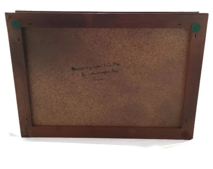 Montgomery Ward Jewelry Box ~ Men's Wood and Leather Jewelry Box ~ Vintage Unisex Jewelry Box - Vintage Home Decor