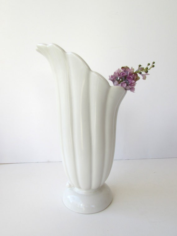 Vintage White Vase Mid Century Modern Vintage White Abingdon