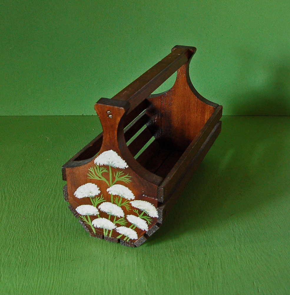 Painted Wooden Basket Wood Garden Planter Basket Planter