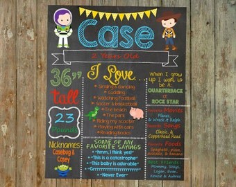 Toy Story Birthday / Toy Story Birthday Chalkboard / Toy Story Party / Toy Story Party decorations / Toy Story / Birthday Chalkboard