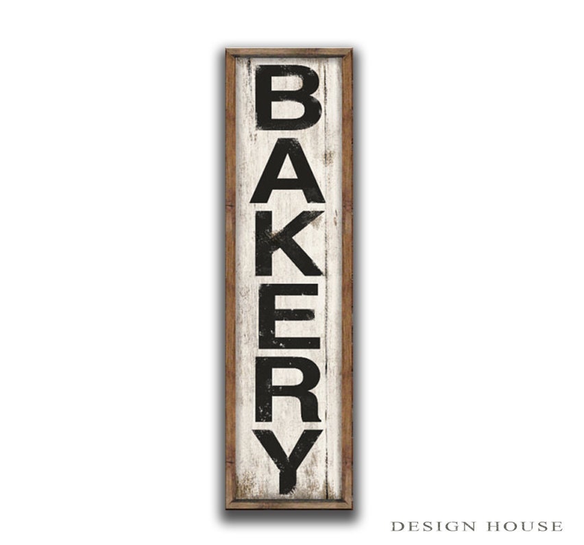 Wooden Bakery sign framed out in wood frame. Handmade