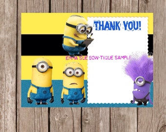 Purple Minions Thank you card- digital file instant download 4x6