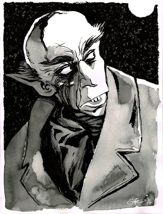 Nosferatu Count Orlok Max Schreck Iconic by Mygrimmbrother