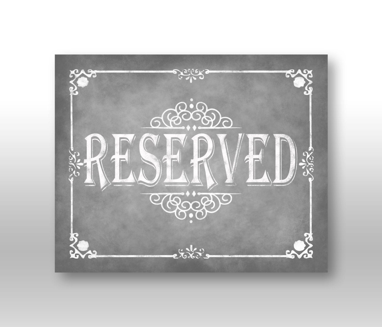 Reserved Chalkboard Wedding Sign DIY Download and Print