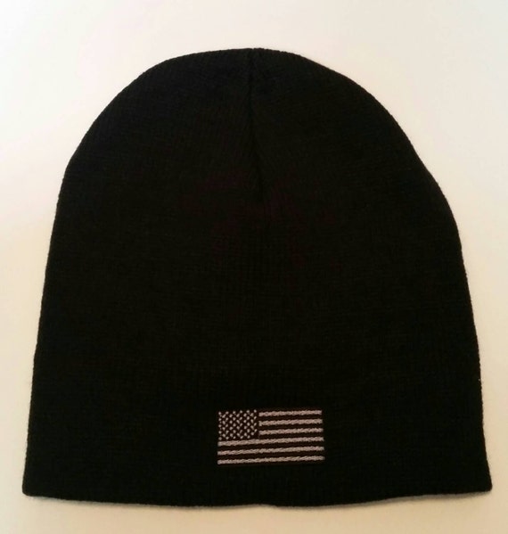 Black Tactical American Flag Beanie by AmericanExtremeAppar