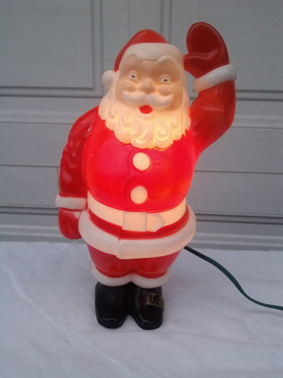 Vintage 1950s-60s Lighted Celluloid Santa by JoaniesVintageGoods