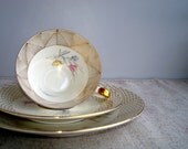 Vintage Bavaria tea cup, saucer and plate trio,  Seltmann Weiden collectible cup, Tirschenreuth plates