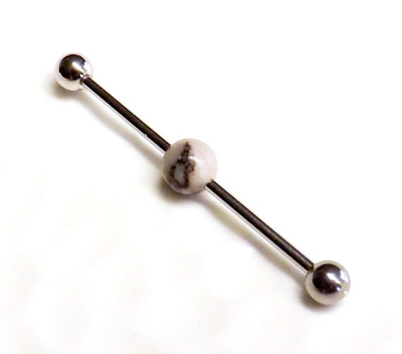 Bead Industrial Barbell Bar 14 gauge Length 1&1/2 by mignonglad