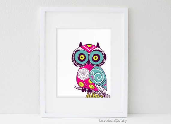 Owl V1 Owl Print Owl Digital Art Owl Art Wall Art Print