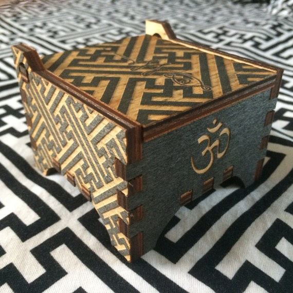 Geometric Pattern Box | geometric pattern box with sayagata pattern and unalome om Geometric Pattern Box | geometric pattern box with sayagata pattern and unalome om