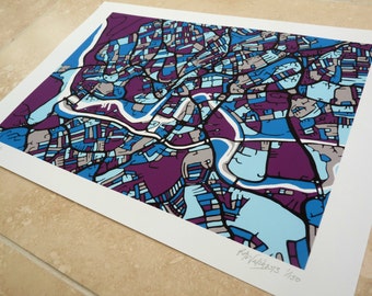 Bristol Art Map - Limited Edition Contemporary Giclée Print