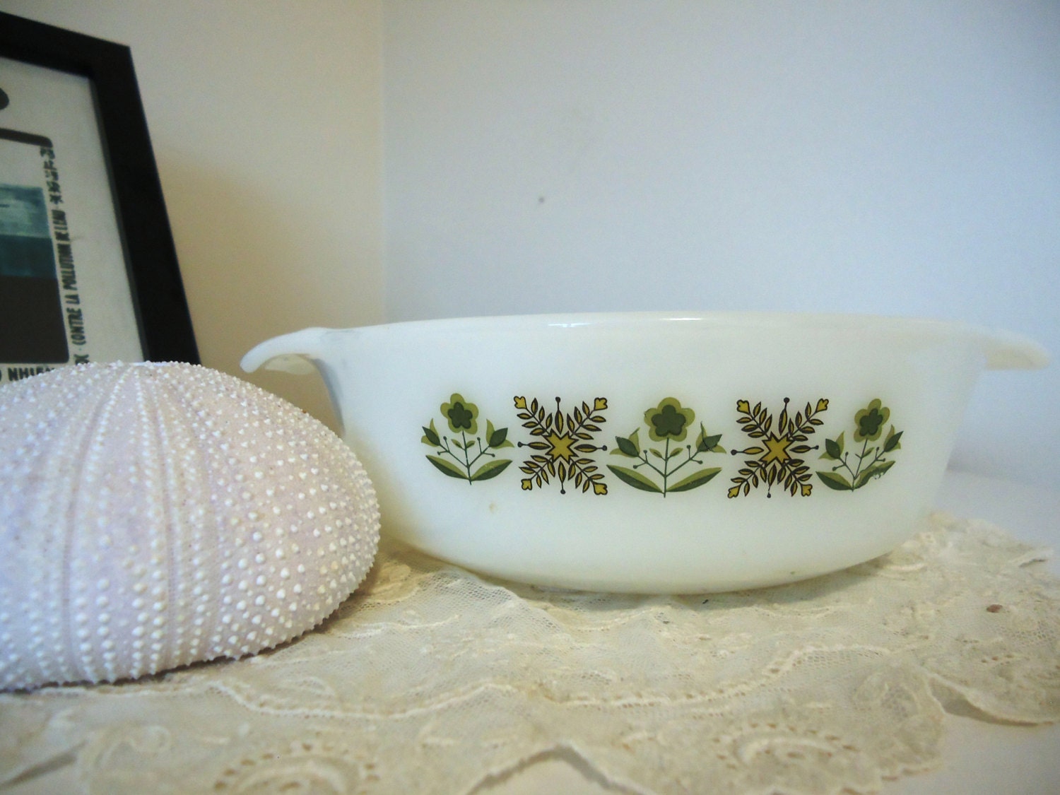 Anchor Hocking Fire King Green Meadow Casserole Dishes Haute Juice