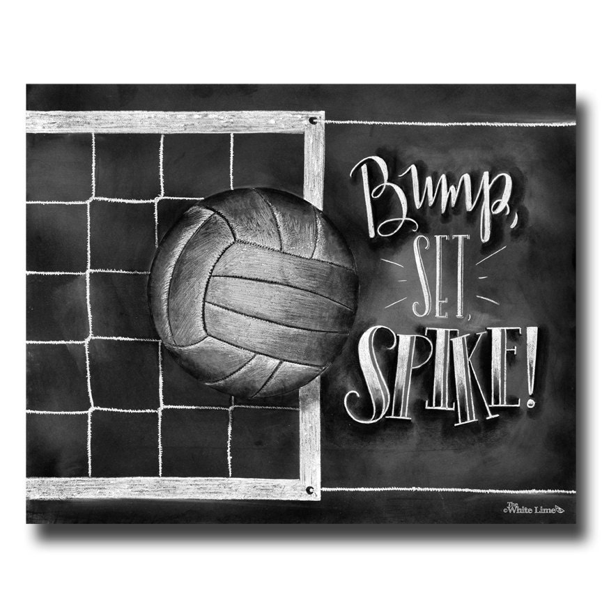 Volleyball Art Volleyball Volleyball Decor Chalk Art