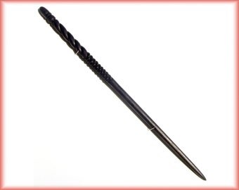 Ginny Weasley's wand, Fully Hand-carved, Black Walnut Wood, NO RESIN