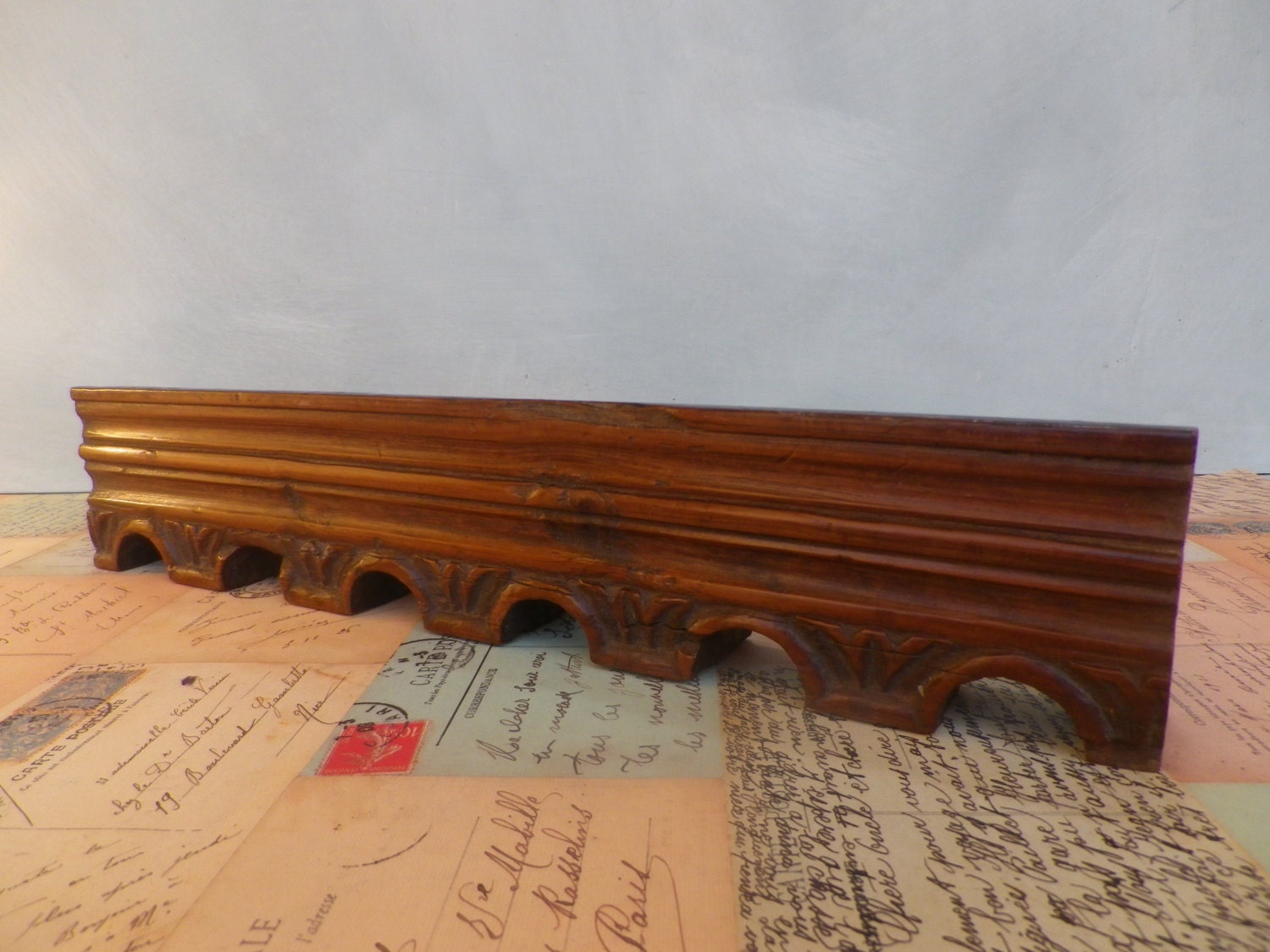 C17th Carved Walnut Rail fragment of English Walnut or chair