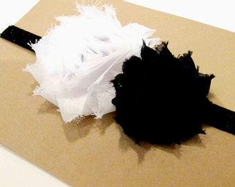 SALE- Black and White Baby Headband, Baby Headband, Baby Girl Headbands, Black and White Headband, Newborn Headband, Toddler Headband