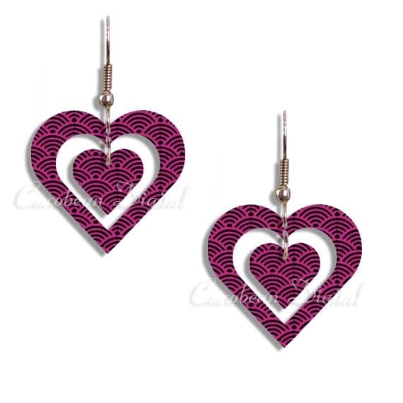 Download Layered Hearts Digital Paper Earrings svgdxf digital