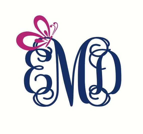 Download Monogram Car Decal Butterfly Car Decal Car Monogram Decal ...