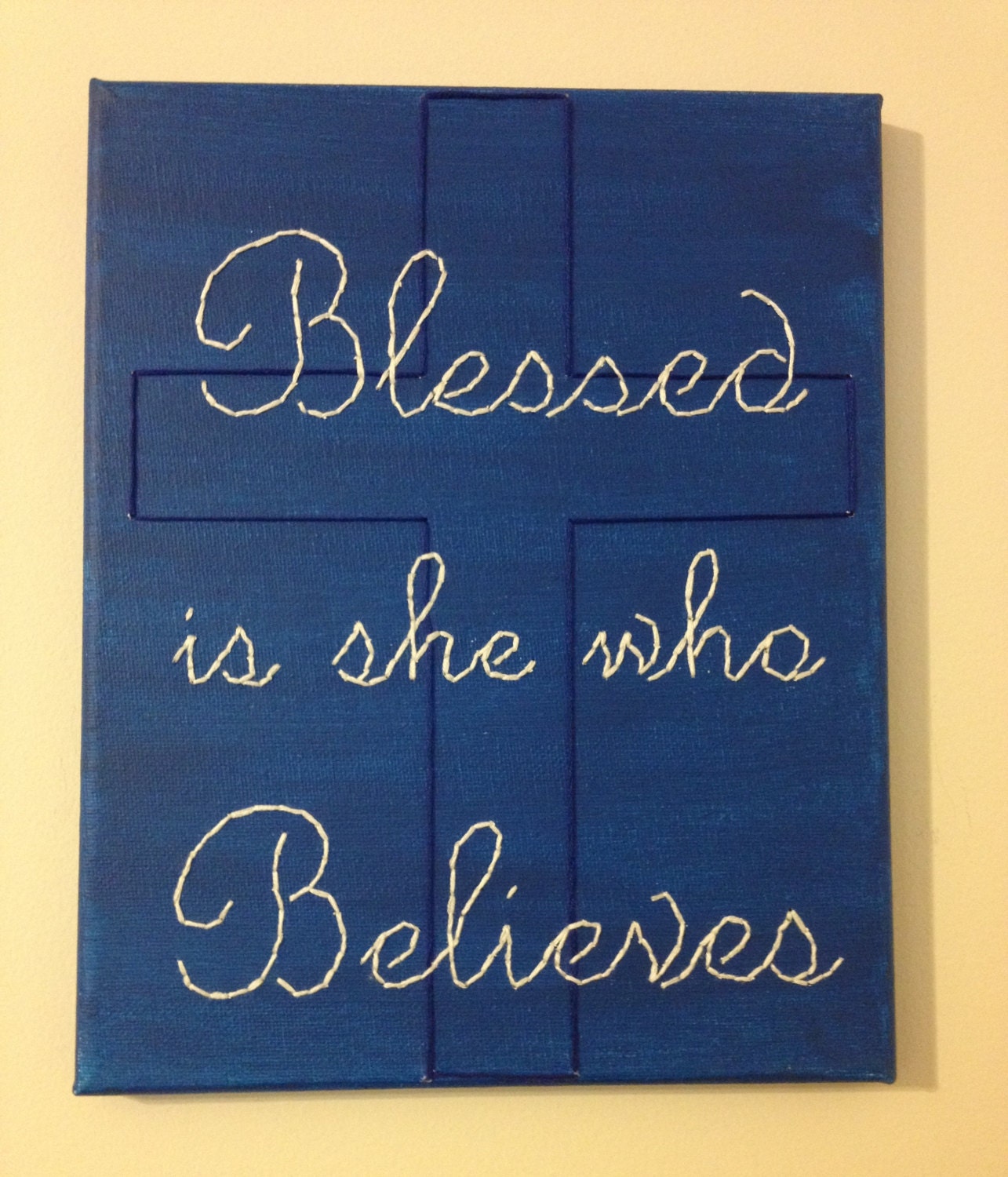 Religious Wall Art Blessed is She Who Believes by CDKdesignsSC