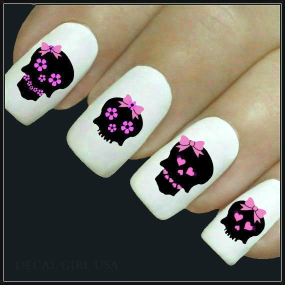 nail decal skull nail 20 water slide decals fingernail nail decal skull nail 20 water slide decals fingernail