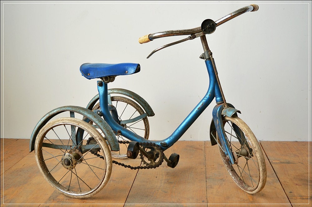 Vintage Retro Antique Children Child Tricycle Rustic Blue   Il Fullxfull.671344975 1cts 