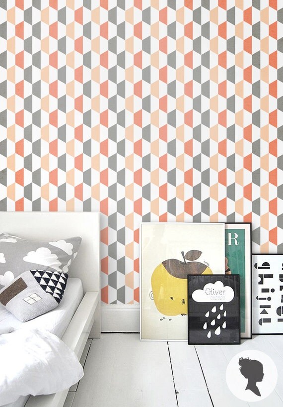 Self Adhesive Geometric Pattern Removable Wallpaper by Livettes